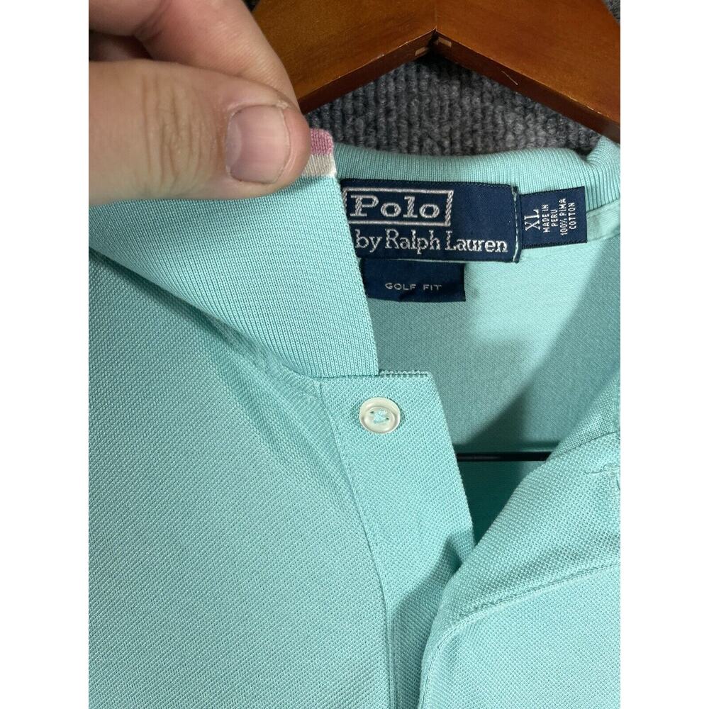 Polo Ralph Lauren Golf Fit Polo Shirt Men's XL Blue Pink Trim Short Sleeve - Picture 3 of 12